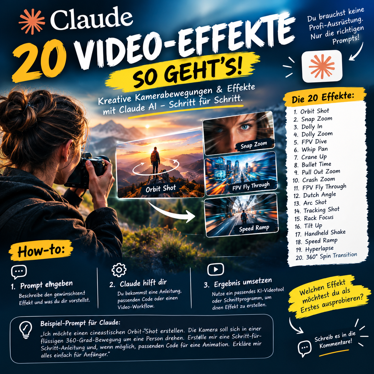 20 Videoeffekte mit Claude erklärt
