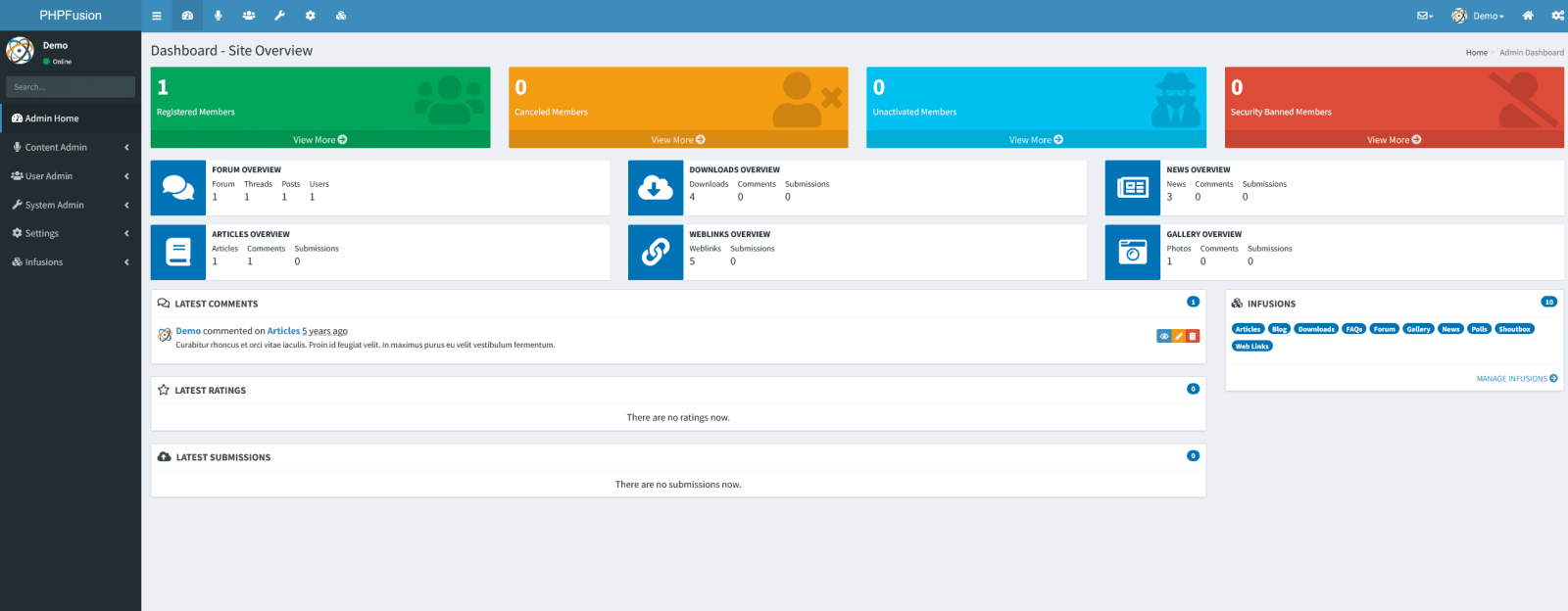 PHP-Fusion 9: Ein einfaches und leichtgewichtiges CMS