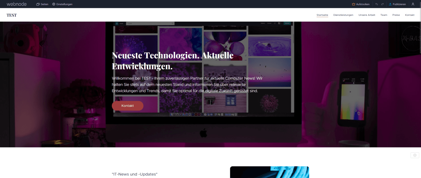 Webnode: Eine Website erstellen – einfach, schnell und professionell