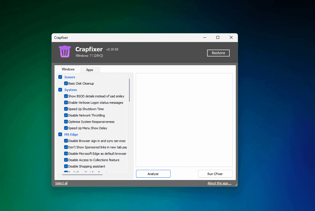 crapfixer für Windows